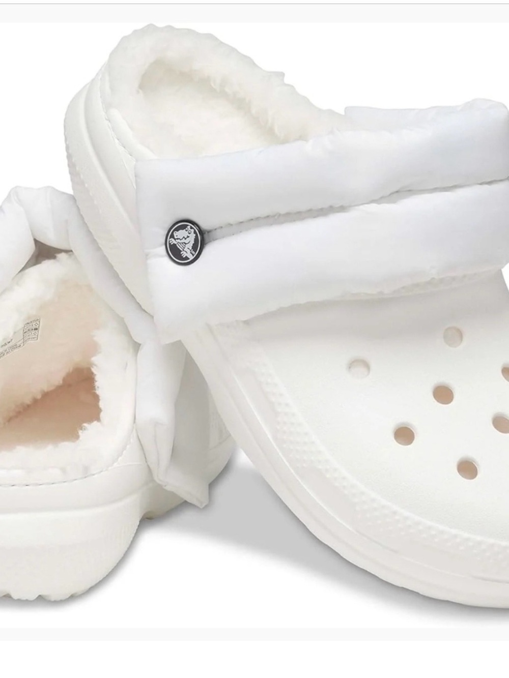 Crocs Neo Puff White Fleece-Lined Slip-On Clog